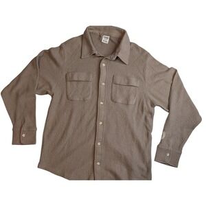 PINK Victoria's Secret Taupe Brown Fleece Button Down Shirt Jacket Shacket S/P